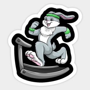 Bunny at fitness on a treadmill Sticker